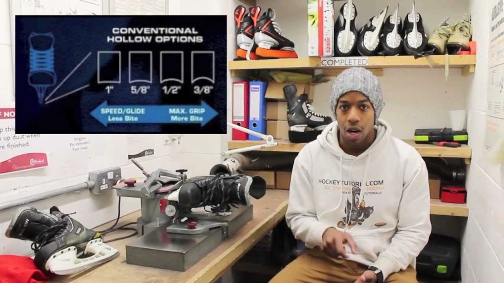 Ice hockey skate blade profiling and skate sharpening Hard ice vs